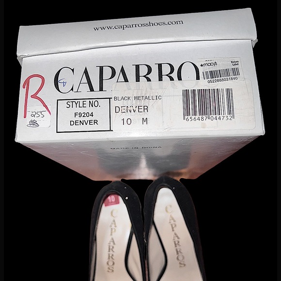 Women's Black Metallic Caparros Denver Pumps/Heels - Picture 4 of 14